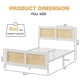thumbnail image 2 of Blanca tamaño completo rattan marco de cama: boho cane platform marco de cama con cabecero, strong metal slat, y noise-free design - no necesita colchón base, 2 of 6