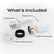QALO QRNT Slim Smart Ring, Size 07, Sleep/Heart Rate/Movement Tracker, Matte Gold, Unisex