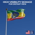 thumbnail image 4 of Ethiopia Drapeau d'Extérieur (2 X 3 Pi) par DreamController - Polyester Durable et Résistant à la Décoloration, à Double Piqûre, Oeillets en Laiton - Drapeau Africain Eastern Imprimé HD - Fabriqué aux É.-U., 4 of 6