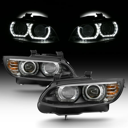 Bmw 5 Series Headlamp - HID/Xenon For 07-10 BMW 328i 335i 3-Series Coupe LED Projector Black Headlights