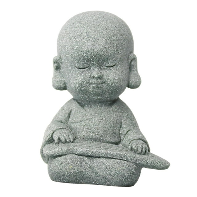 Statue de Bouddha Créative en Résine Feng Shui Statue de Bouddha Moine Jouant du Piano