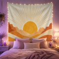 thumbnail image 2 of Golden Sun Over Rolling Terracotta Hills, Calming Minimalist for Home Decor Enthusiasts, Warm Earthy Landscape Art Decor Housewarming Gift Tapestry Wall Hanging for Bedroom and Living Room, 2 of 7