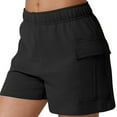 thumbnail image 5 of tarylea Shorts for Women Elastic Waisted Cargo Shorts Straight Wide Leg Casual Summer Shorts with Pockets, 5 of 8