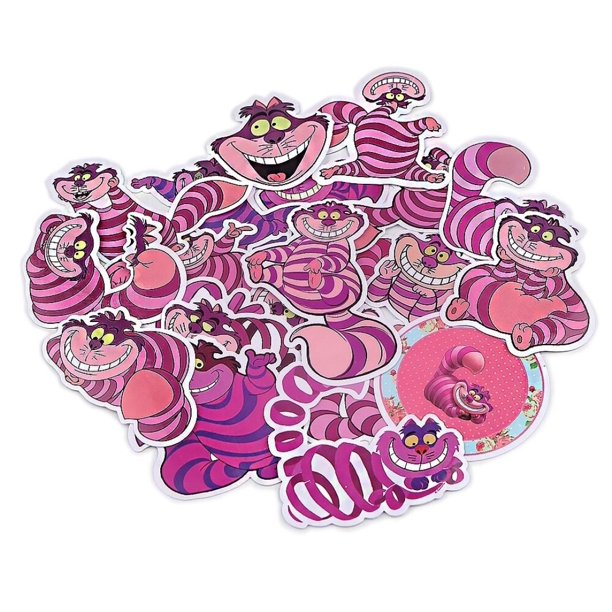 Alice in Wonderland Cheshire Cat Themed Set of 20 Assorted Stickers