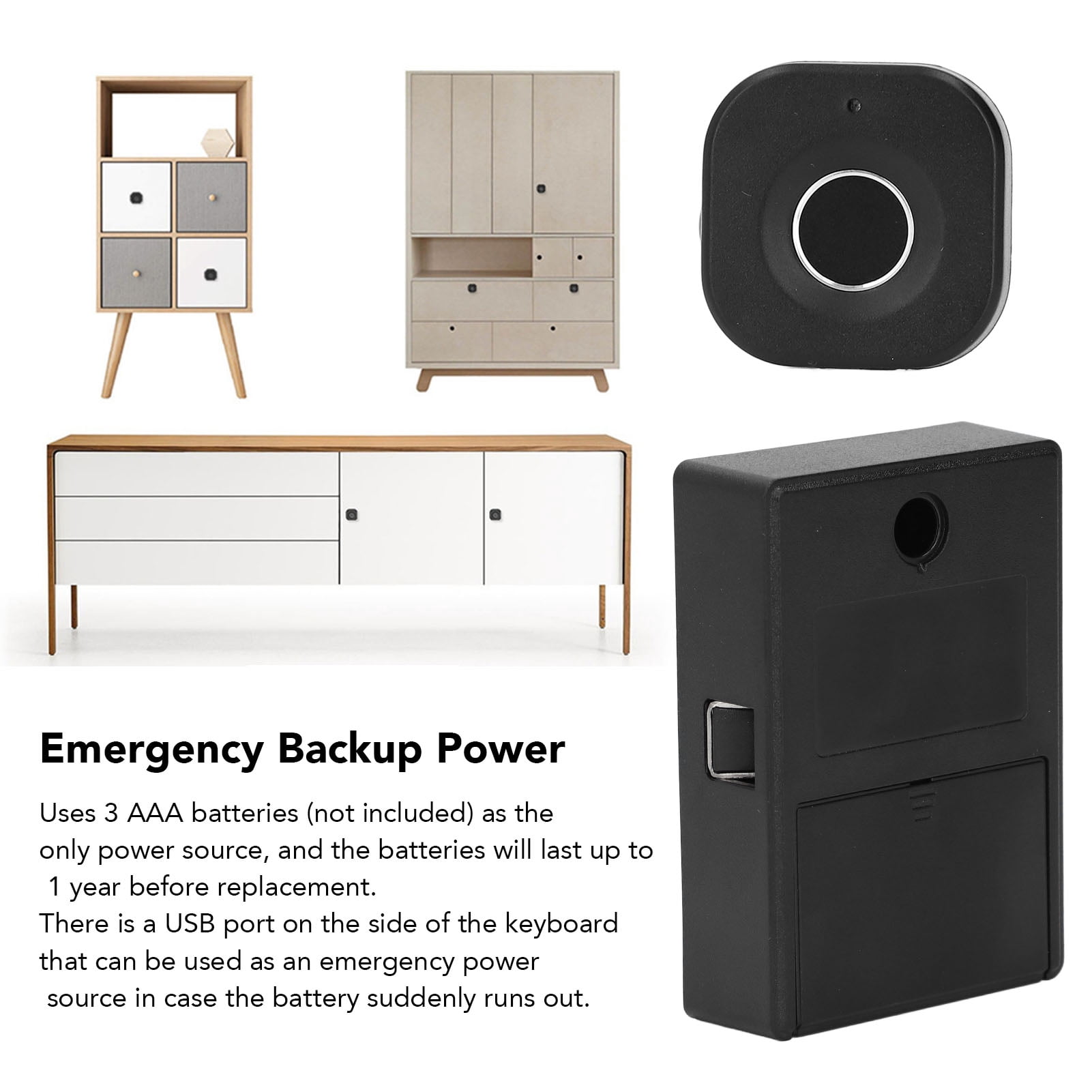 LAZIOEGR Semiconductor Fingerprint Cabinet Lock, Smart Biometric Drawer Lock For Home And Office Furniture, Keyless Entry Electronic Privacy File Cabinet Lock System (3.94 inches / 10.00 cm)