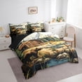 thumbnail image 3 of Homewish Jungle Bear Deer 7-Piece Bedding Comforter Set,Country Farmhouse Lodge King Bedding Sets,Hello Fall Bed Sheets For Teens,Ultra Soft Home Decor Reversible, 3 of 8