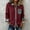 Wine, variant on Zivyakyron Fall Jacket for Women Trucker Button up Coat Women Slim Long Sleeve Color Block Casual Collared Outerwear Gray 3XL