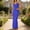 Blue, variant on Womens Sleeveless Round Neck Solid Color Fitted Maxi Dress, Soft Stretchy Slim Long Dress, Lightweight Breathable Casual Summer Beach Vacation Dress For Women Beige Size 3XL