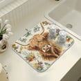 thumbnail image 4 of Yayeee Dish Drying Mat for Kitchen Counter 16" x 18" Microfiber Super Absorbent Coffee Decorative Pad, Floral Cow, 4 of 9