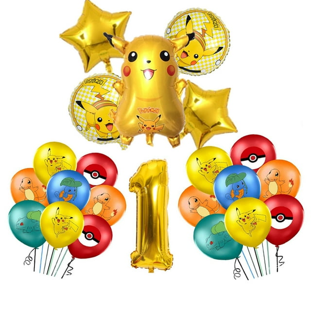 Pokemon Birthday Decorations Pikachu Party Balloons Tableware Plate Napkin Banner Backdrop Decor For Boys Kids Party Supplies