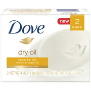 Dove Dry Oil Beauty Bar, 4 oz, 2 Bar