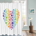 thumbnail image 3 of Fabric Shower Curtain, Rainbow Gradient Love Heart Bathroom Curtain with 12 Hooks Waterproof No Bad Odor Machine Washable Bath Curtains for Bathroom, Spa Room, Background Cloth, 72"x72", 3 of 6