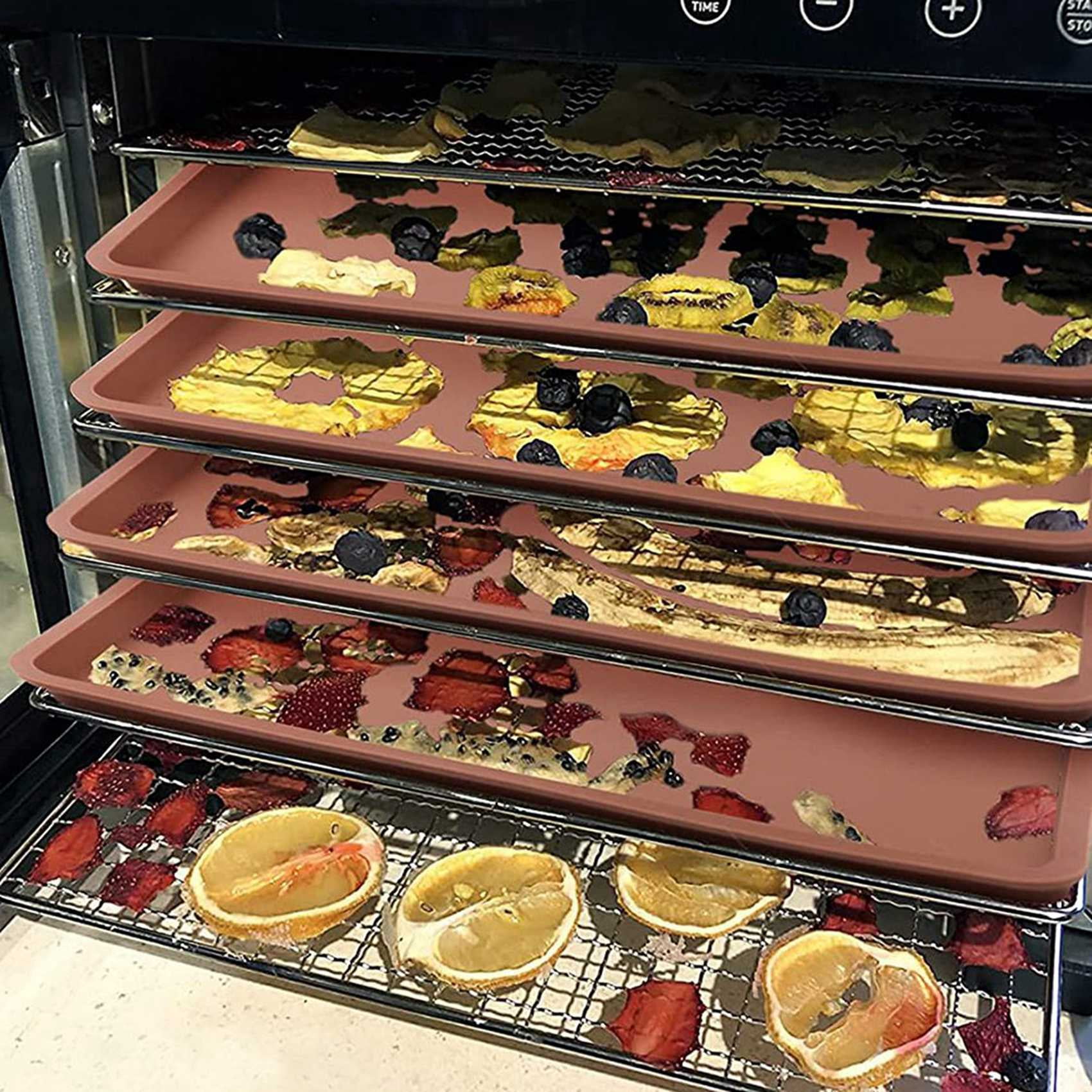 12PCS Silicone Dehydrator Mats with Edge - Silicone Sheets Compatible , Nonstick Silicone Tray Liner, High Temperature