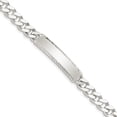 thumbnail image 3 of Diamond2Deal 925 Sterling Silver Diamond-Cut Engraveable Curb Chain Link ID Bracelet for Men 8", 3 of 7