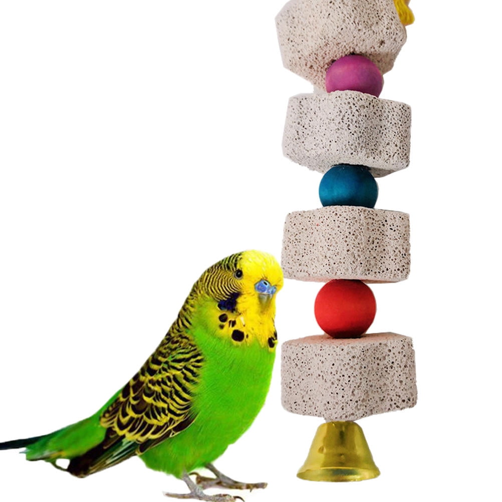 Toyandona Interesting Decorative Parrot Accessory Hanging Molar Stone Portable Chewing