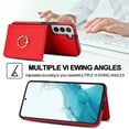thumbnail image 3 of ELEHOLD Case for Samsung Galaxy S22 Plus,Business PU Leather Stand Case with Card Holder & Ring Holder,Red, 3 of 7