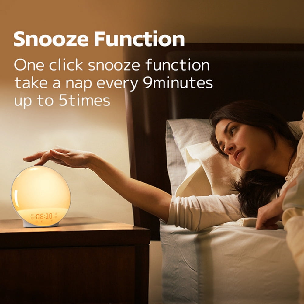 Behome Sunrise Alarm Clock, White Noise Machine With 7 Color & 20-Level Brightness, Wake Up Light with 7 Natural Sounds for Bedroom