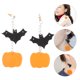 thumbnail image 4 of 1 par de pendientes de calabaza de bate de halloween aretes de arcilla de arcilla colgantes joyas, 4 of 5