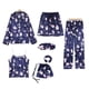 thumbnail image 4 of Conjunto completo de pijamas Qarigey azul para mujer pijama L, 4 of 6