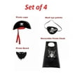 thumbnail image 4 of Reversible Pirate Costume for Kids - Complete Set with Cloak and Accessories: Cape, Hat, Beard, Skull Eye Patch - Perfect for Cosplay, Role Play, Birthdays, Pirate Parties, Halloween, and New, 4 of 7