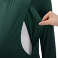 thumbnail image 4 of Xmarks Nursing T-shirt Solid Color Maternity Long Sleeve Top for Breastfeeding Pregnancy Shirt Green S, 4 of 6