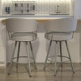 thumbnail image 3 of Amisco Corey 31.5" Polyester Swivel Stool in Beige/Matt Light Gray, 3 of 6