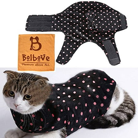 Pet Adjustable Anti-Anxiety Wrap & Calming Coat for Small Dogs & Cats Stress Fear Relief Training Winter Wear (Black,