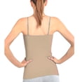 thumbnail image 2 of Women's Basic Stretch Camisole Tank Top Spaghetti Strap Long Plain Cami Beige, 2 of 3