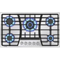KOXKING 36 inch gas cooktop, Built-in Gas Stove Top with 5, Five Burner Propane Cooktop with Thermocouple Protection, Stainless Steel