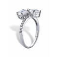 thumbnail image 2 of PalmBeach Jewelry 2.74 TCW Round Cubic Zirconia 2-Stone Bypass Ring Sterling Silver, 2 of 5