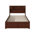 thumbnail image 6 of AFI Newport Full Solid Wood Platform Bed with Footboard & 2 Storage Drawers in Walnut, 6 of 11