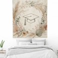 thumbnail image 3 of Patifu Boho Floral Graduation Cap Wreath Vertical Polyester Tapestry Wall Hanging for Bedroom Living Room Dorm 50*60in, 3 of 5