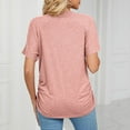 thumbnail image 4 of Summer Saving Wycnly Womens Blouses and Tops Dressy Breathable Comfy Casual Loose Basic Workout Tshirts Summer Solid V-Neck Short Sleeve Cute Tees Tops Pink l, 4 of 5