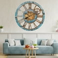thumbnail image 4 of THE GEARS CLOCK Wall Clock with Real Moving Gears AM-LI_ 36 in Round Aqua-Green, 4 of 11