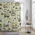 thumbnail image 3 of Shower Curtain for Bathroom Cartoon Tractor Green Digger Shovel Waterproof Bath Curtains Shower Curtains with Hooks,Cute Truck Car Themed Bathroom Curtain Privacy Drapes for Bathtubs Toilet 72x72in, 3 of 9