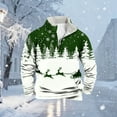thumbnail image 3 of Ceisia Warm Fleece-Lined Mens Loose Fit Christmas Print Half-Zip Stand Collar Sweatshirt Gifts, 3 of 6