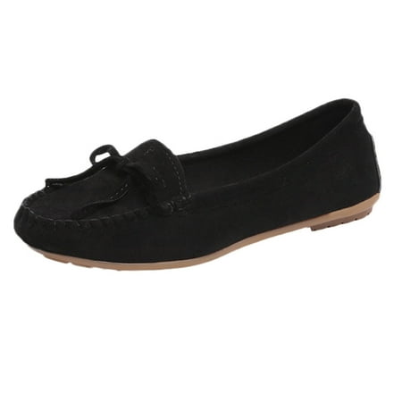 

casual shoes for Women Casual Shoes Shoes SlipOn Suede Shoes Flat Leisure Single Round Toe Women Women s Casual Shoes PU Dress Sandals for Women Black