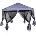 thumbnail image 6 of vidaXL Gazebo Hexagonal Pop-Up Canopy Party Tent Sunshade with 6 Sidewalls, 6 of 16