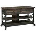 thumbnail image 3 of Pemberly Row Mid-Century 49" Mobile TV Cart in Carbon Oak and Black, 3 of 13