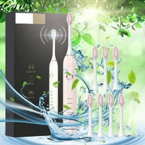 ZFYXGS Electric Toothbrush for Adults, 8 Brush Heads and 5 Modes, Pink