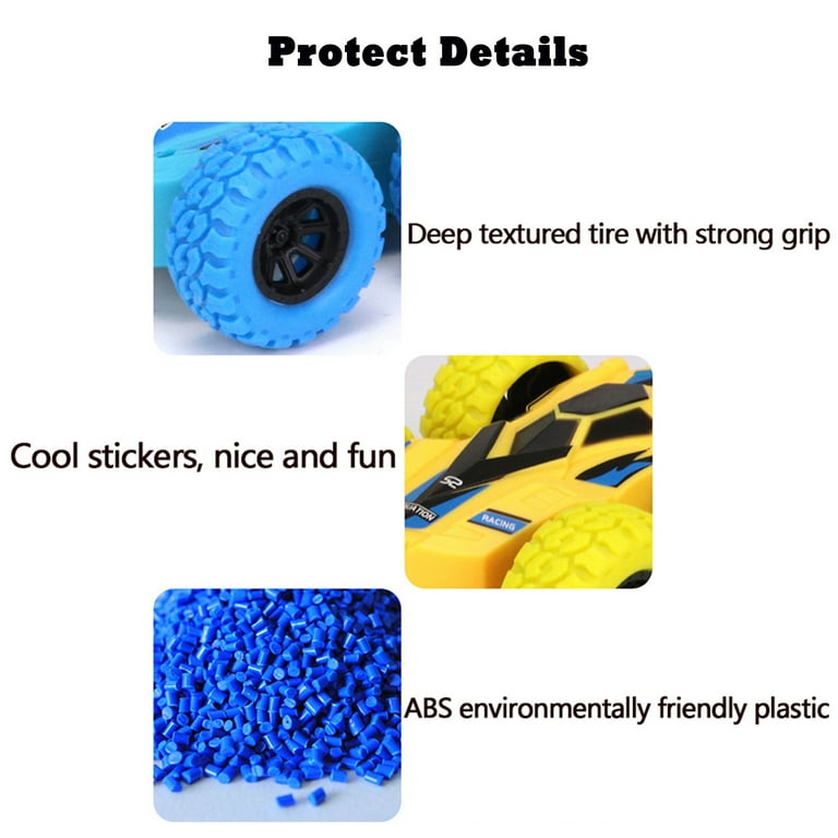 4-Pack Double-Sided Stunt Cars, Inertia & Friction Powered, 360