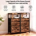 thumbnail image 4 of GarveeHome Commode en Tissu avec 4 Bacs de Rangement Pliables, Table de Nuit et Organisateur pour Chambre, Salon, Brun, 4 of 7