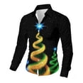 thumbnail image 5 of Men's Ugly Christmas Hawaiian Shirt Long Sleeve Button Down with Santa Claus Print Casual Holiday Party Blouse Festive Funny Xmas Top, 5 of 8