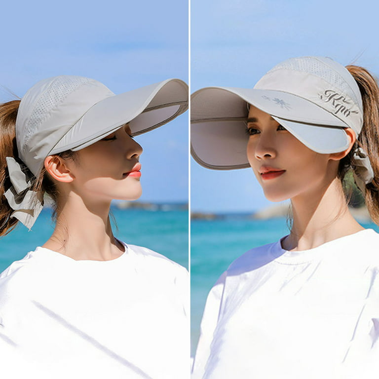 Women's Summer Sun Bucket Hats UV Protection Hiking Adjustable Retractable  Brim Beach Outdoor Sun Cap 