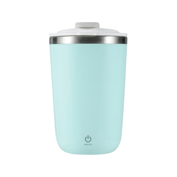 Taza de acero inoxidable para mezclar proteínas automática recargable, azul claro