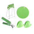 thumbnail image 2 of Juego de cocina antiescaldaduras, resistente al calor, duradero, utensilios de cocina, herramientas de elevación, para mover platos calientes o verde, 2 of 8