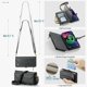 thumbnail image 3 of Funda tipo cartera cruzada para iPhone 13 con soporte RFID, ranuras para tarjetas de carga inalámbrica anticaídas, bolso de hombro de piel sintética con correa ajustable, 3 of 9
