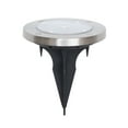 thumbnail image 3 of Mainstays Solar Powered Stainless Steel LED Landscape Disc Lights, 12 Lumens (4 Count), 3 of 11