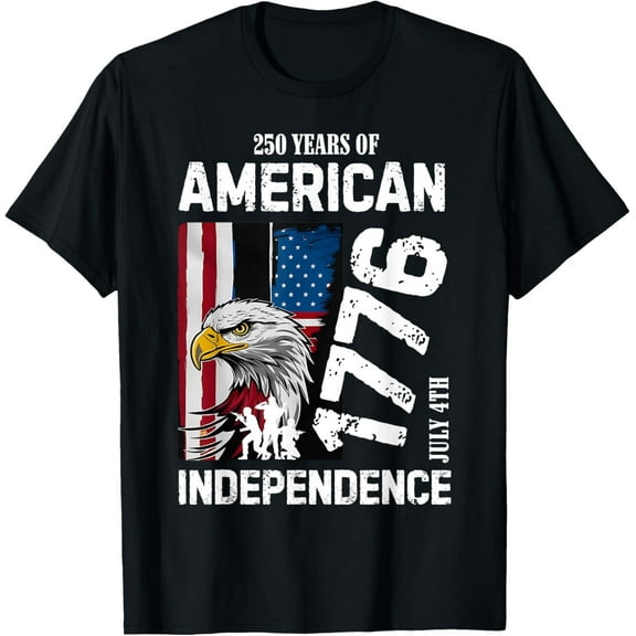 Velto 250 Years America Anniversary 250th Independence Day T-Shirt All Size S-5XL
