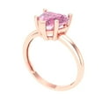 thumbnail image 2 of Solitaire Engagement Ring for Women - 2ct Simulated Pink Diamond in 18K Rose Gold Promise Ring, 2 of 5